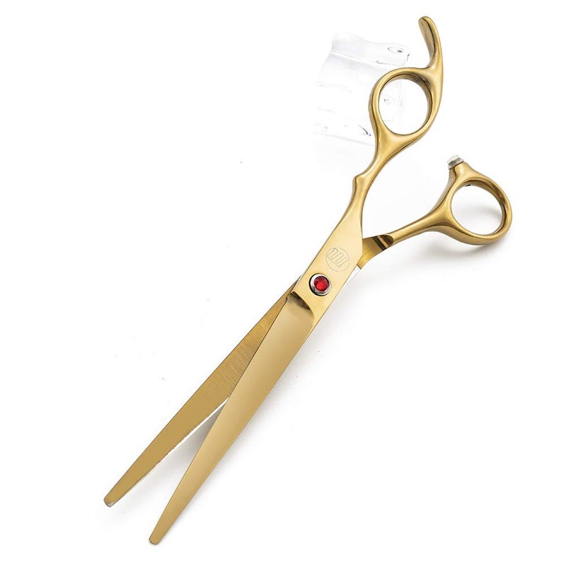 Moontay Professional 7.0" Dog Grooming Scissors Set, 4-pieces Straight, Upward Curved, Downward Curved, Thinning/Blending Shears for Dog, Cat and Pets, JP Stainless Steel, Gold - Image 5
